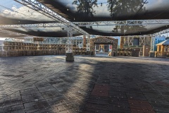 This was a pavilion where they held wine exhibi  - notice all the wine barrels