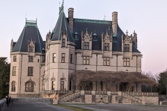 Another side view of mansion in the setting sun