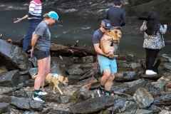 Casey had to carry Emi - scared of the rocky footing - she's usually the brave one