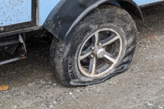 I hit a pothole and the tire blew out