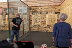 Having fun throwing axes -Noah is an expert