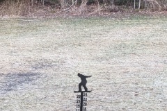 Snow level indicator - outside my motel window in Londonderry VT