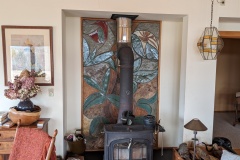 Ceramic backdrop for stove - Milan and Carl worked together to do this