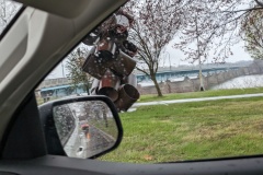 Fun sculpture,  but hard to get a good photo while driving, in the rain
