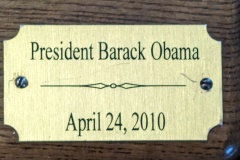 Plaque for Barack Obama