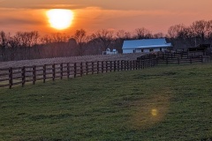 Sunset over the farm house
