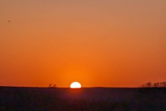 Setting sun, with no clouds in the sky