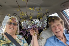 Sue and I taking my redbud tree back to her house