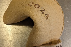 Ceramic Fortune cookie - about 6" across