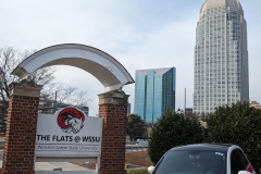 Winston-Salem State Univ., high rise buildings in background