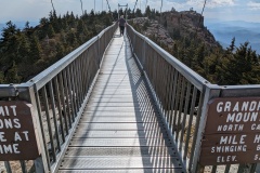 Mile High Swinging Bridge - see the people in the upper right corner on the rocky point