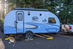Arrived at campground after dark. Uh oh, flat tire!