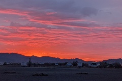 Sunset first night of rally in Quartzsite
