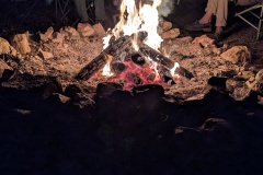 Lots of people helped keep the fire going