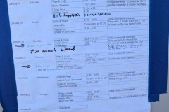 Our schedule for the week