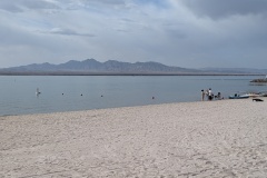 Looking across the lake, towards California