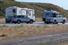 We parked on a concrete slab