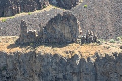 Rock formation at top of falls