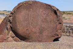 Petroglyph rock taken from the riverbed before the dam flooded it