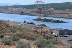 The river below the dam (See our RVs by the river?)