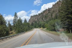 Vertical rock canyon walls, probably caused by the floods