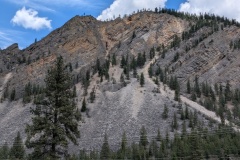 This looks like raised volcanic rock, with debris dropped by the flood waters when they hit the Eddy Narrows