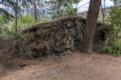 Large rock by the path