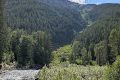We found the rhythmites north of Clark Fork at the top of the hill