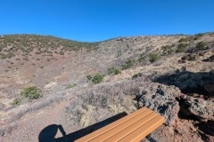 This shows you the steep slope inside the crater