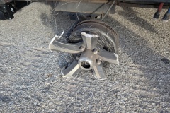 All that's left of the trailer tire