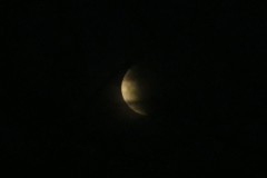The moon is starting to be visible again, about 6:20am