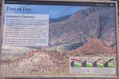 The Chisos Mountains visible in the distance were created by volcanic pressure, pushing up into fins and ridges