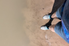 I waded in the water, very silty
