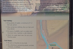This sign shows you the path of the canyon. People had to cross the creek to get to the steps up the wall.