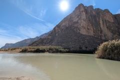 Full view of the river heading east