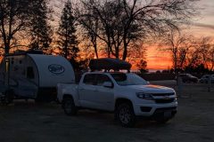 Sunset in the background
