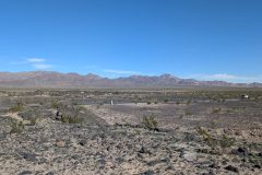 View from the Amboy Crater trail, mountain ranges all around