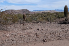 First view of all the tailing piles surrounding Ajo